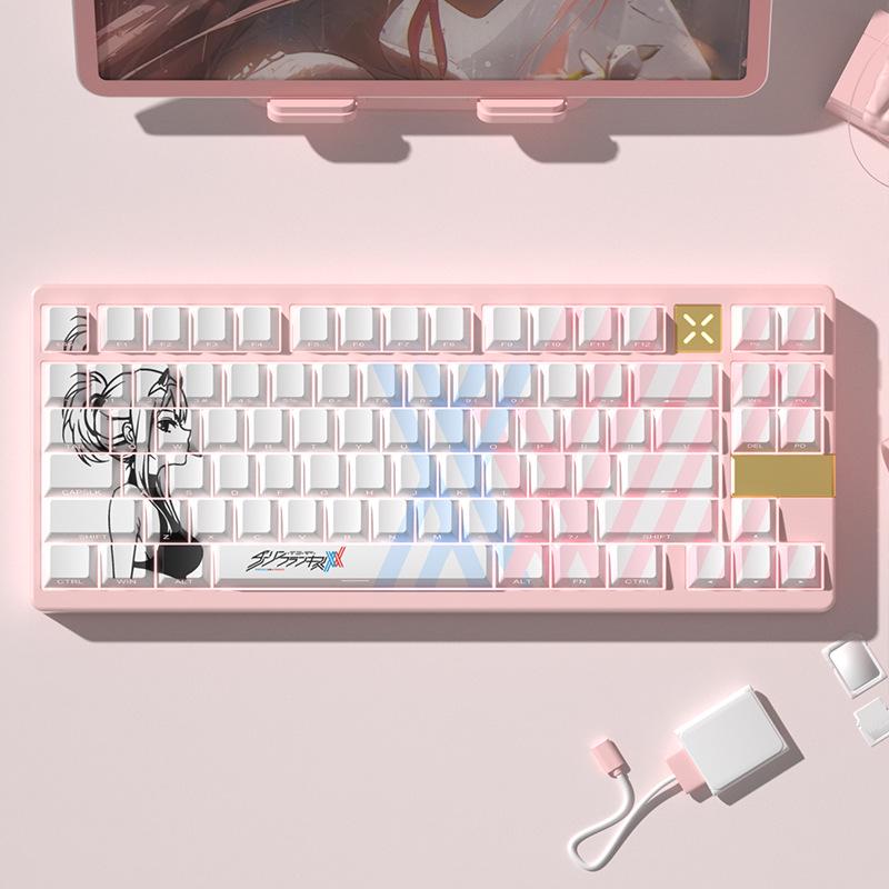 Anime Lion MAD60/wooting60 Keycap, Side Engraved, Translucent, Compatible with US/Canada National Team 02 Keyboard.