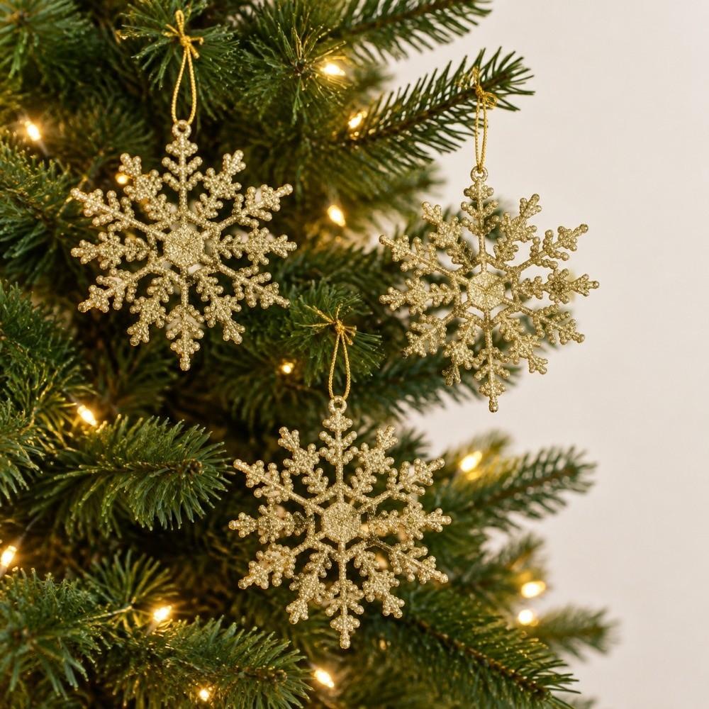 3Pcs/set Exquisite Snowflakes Pendants Acrylic Xmas Tree Ornaments Merry Christmas