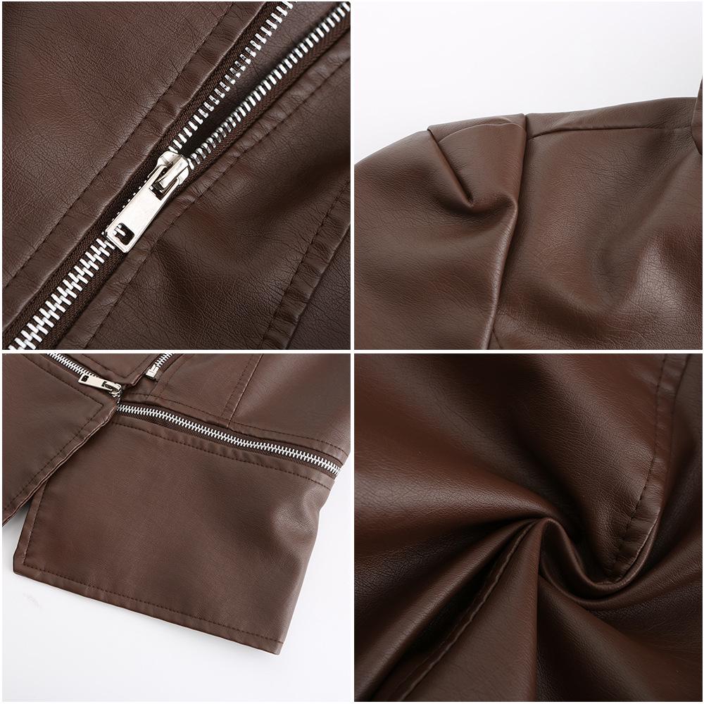 Women's European Size Leather Jacket with Detachable Hem - New Spring & Autumn Fashion 2023