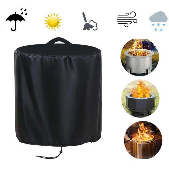 Oxford Cloth Firepit Cover Heavy Duty Waterproof UV Resistant Dust Rain Snow Leaf Protection