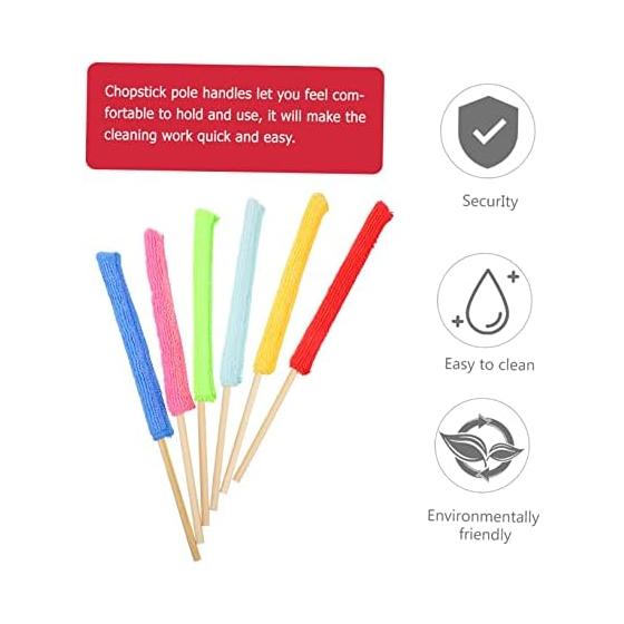 SECFOU 6-Pack Multipurpose Cleaning Stick, Glass Bottle Brush, Gap Cleaning Goods, Kitchen Cleaning, Dust Removal, Laundry Cleaner, Easy Cleaning,