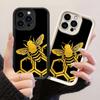 JT264 Golden Bee On Honeycomb for iPhone 17 16 15 14 13 Pro Max Samsung S26 S25 Ultra A17 A16 A07 A56 A36 A05 Xiaomi 15T Redmi 15c Note 14 Soft Case