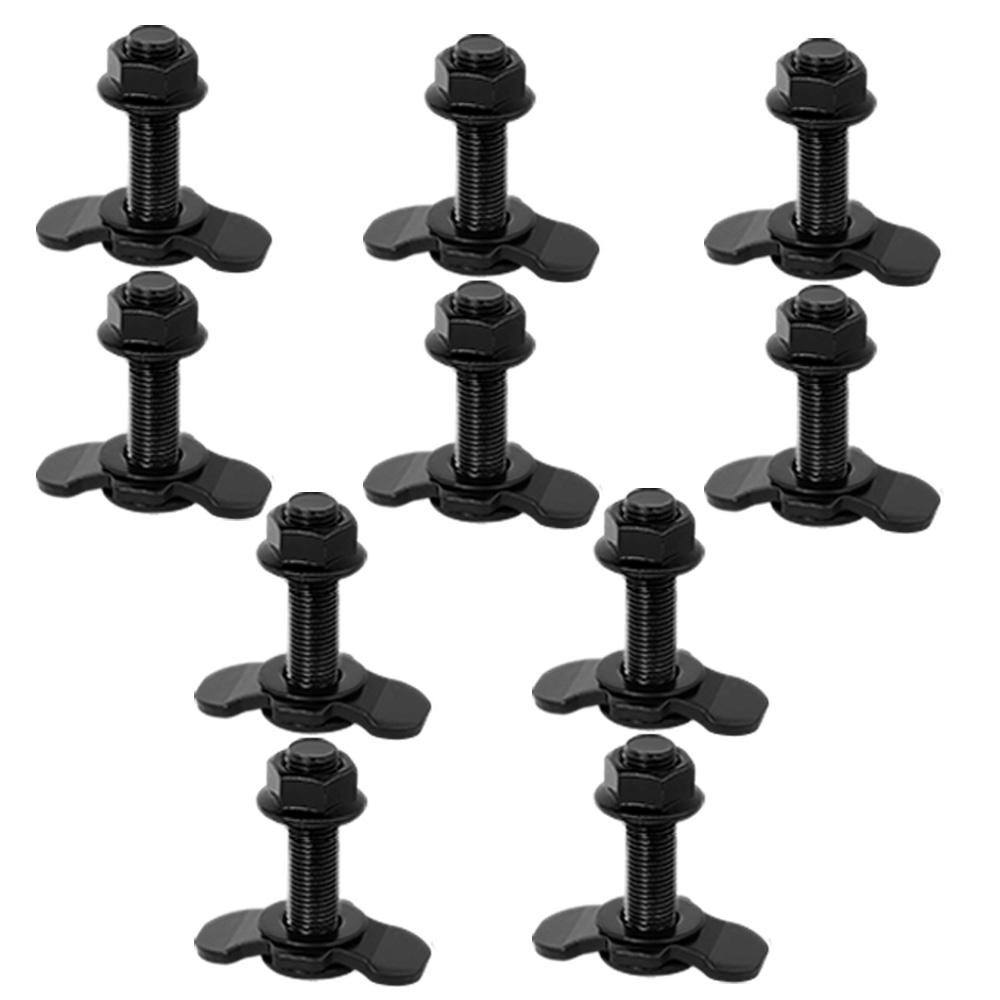 10pcs L Track Double Lug Threaded Stud Nut Fitting Tie Down Used with L Track Rail for Trailer Truck Bed Cargo 3/8-24 45mm