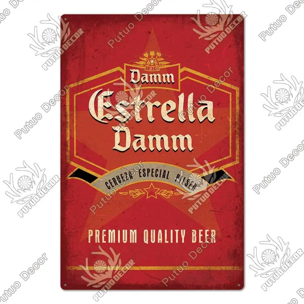 DORA Blechschild Putuo Dekor Biersorte Metallschild Vintage Blechschild Dekorative Plakette Wanddeko Bar Kneipe Man Cave Wohnzimmer Dekoration