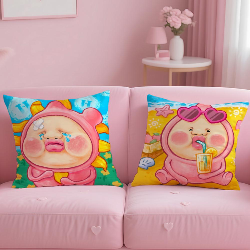 Stylish KKobito Zukan Peached Cushion Cover Comfortable Reversible Pillow Cover Ideal for Car Sofa Bedroom  Beyond
