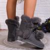 Women's Short Boots, Cute and Warm, Winter Women's Boots with Straps That Open and Close, Round Toe and Warm Velvet Women's Short Boots for One Foot