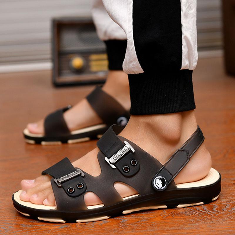 Bestellen Sie eine Nummer größer Mode Hochwertige Herren-Sandalen für Zuhause Lässige, langlebige Herrenschuhe Anti-Rutsch-Peep-Toe-Hausschuhe für Herren Sommerschuhe Alias Übergröße