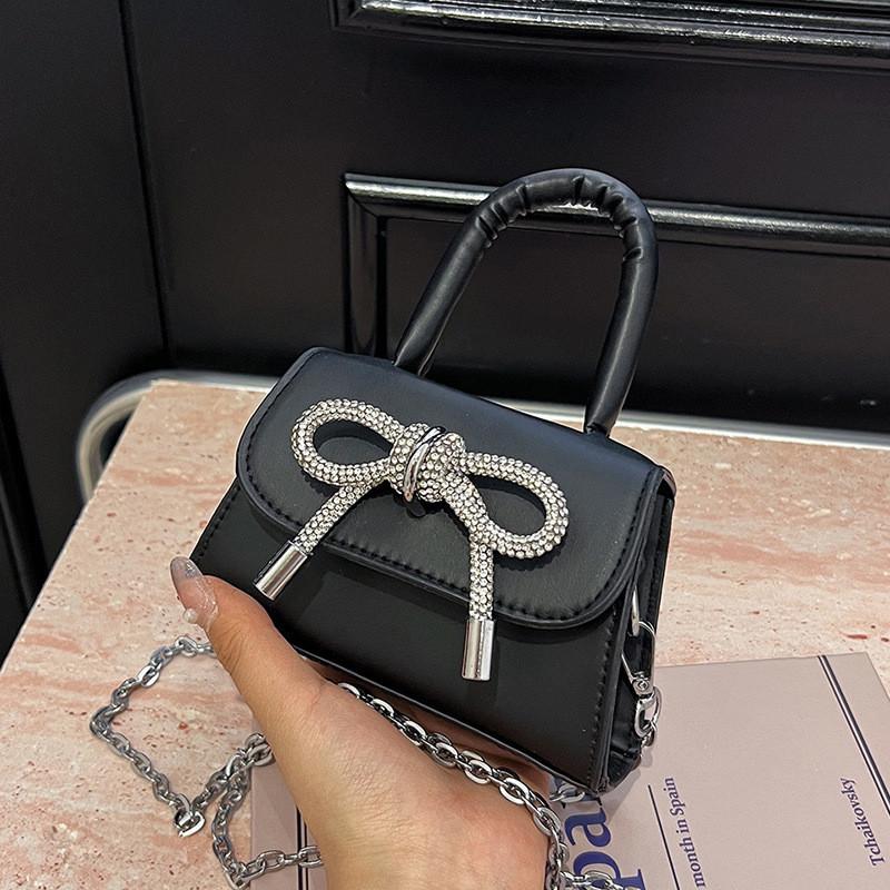 High-quality Small Style Solid Color Bow Square Women s Bag