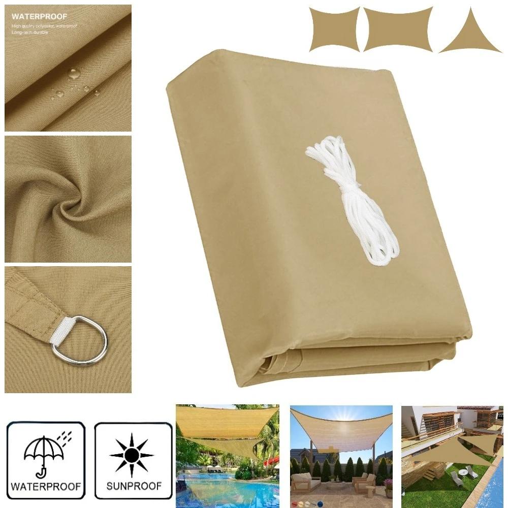 Waterproof Sun Shade Sails 10 Sizes Sand/Grey/Beige UV Block Canopy Sunshade Cloth for Outdoor Garden Patio Beach Awning Shelter Triangle 2x2x2M