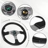 Lightweight Aluminum Suede Steering Wheel with Horn Button (Gray)