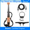 IRIN Smart Silent Electric Violin 4/4 Floor Tile Pattern Carbon Maple Wood Quiet Violin Set for Practice Silent Electric Violin