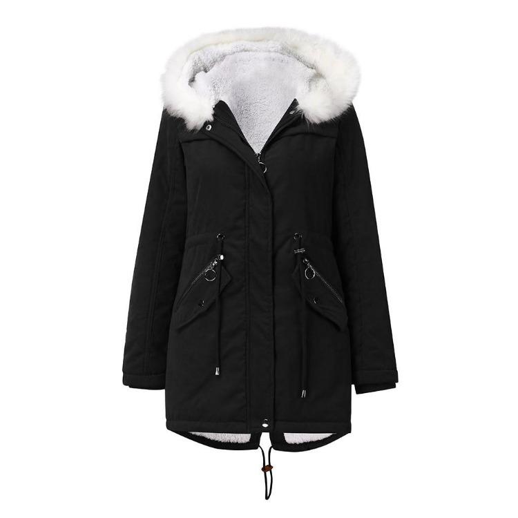 Mid-length Women’s Fashion Trend Hooded Down Jacket Soft Comfortable Lightweight Wrinkle-resistant Thickened Warm Long-sleeved Parka