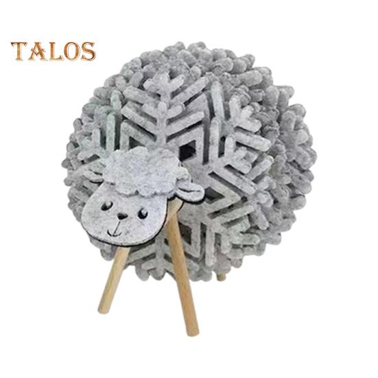 

Набор из 10 войлочных подставок с держателем в виде овцы, впитывающая подставка под стакан для защиты стола, коврик для горячих напитков из войлока со снежинками и декором в виде овцы серый