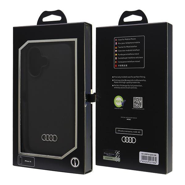 Audi Silicone Case Iphone 16 6.1Czarny/Black Hardcase Au-Lsrip16-Q3/D1-Bk