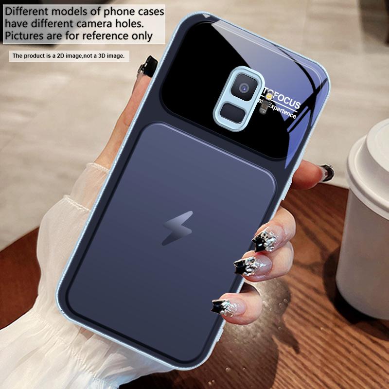 Gray background lightning For Samsung S25 S25 Edge S25Ultra S8 9 S10 20 U ltra S21 Pro 22 Plus S23 FE S24 Ultra Glass Phone Case