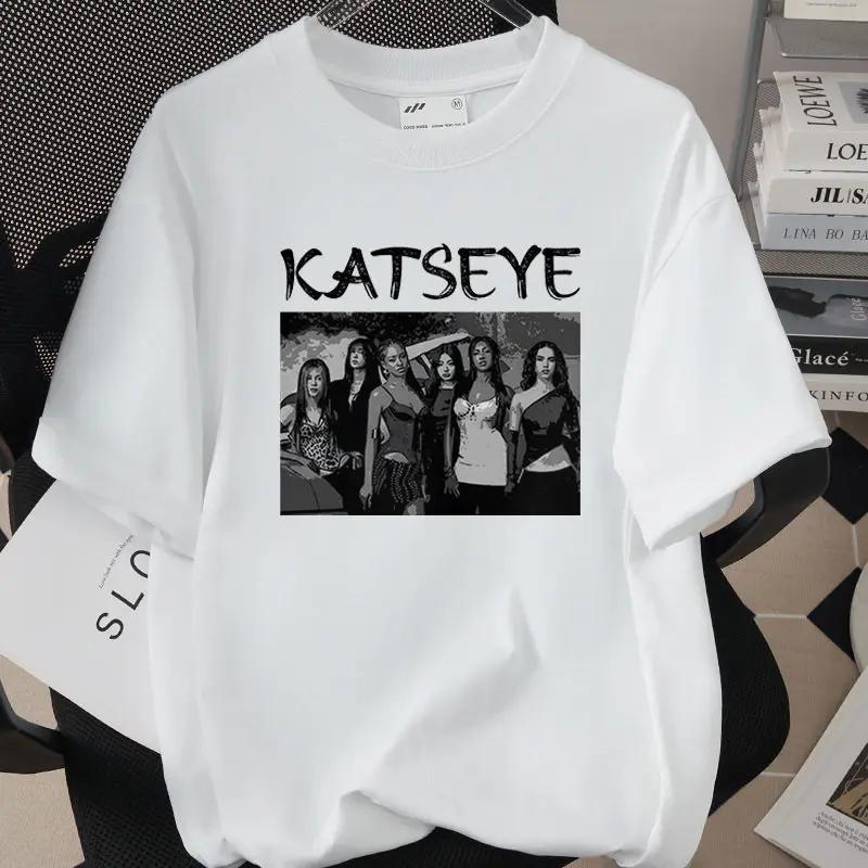 2026 Bestselling Korean Girl Group Katseye Printed Fan Concert Tshirt Short Sleeved Fashionable Casual Daily Fan Outfit Top