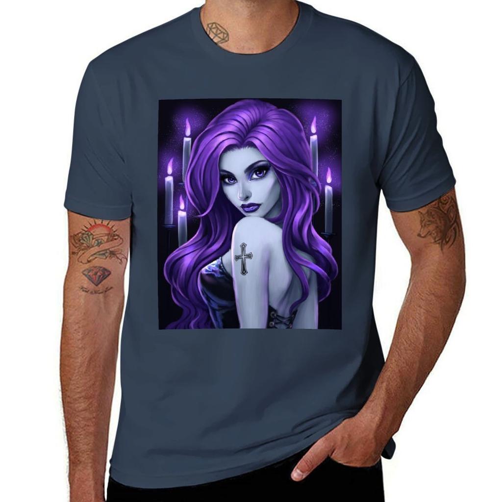Goth Beauty Purple TShirt Novelty Graphic Tee Shirt