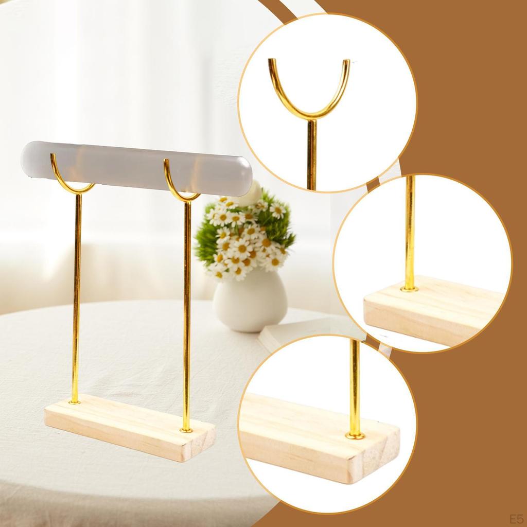 Bracelet Holder Organizer Elegant Watch Display Desktop Stand Wooden Base for Men