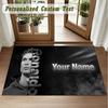 Crystal Velvet Square Rug Custom NameCristiano Ronaldo Pattern Non Slip Home Floor Decor Rug