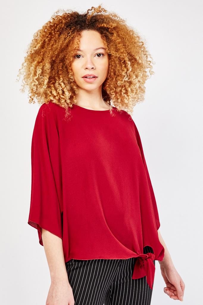 Buy Batwing Sleeve Sheer Top at affordable prices — free shipping, real
