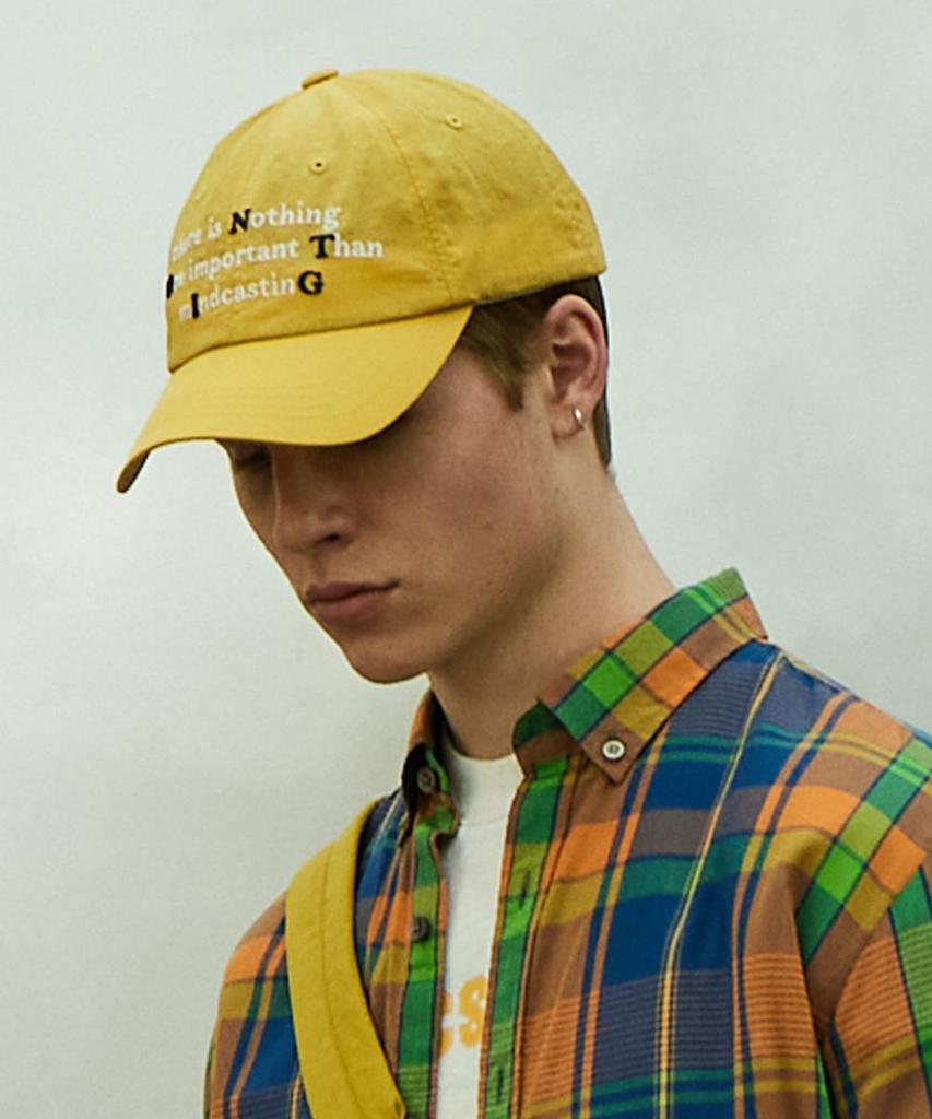 NOTIG Washed Logo Embroidered Ball Cap Yellow_Okg3Accp101Y1