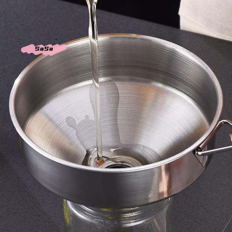 1Pc Wide Mouth Metal Funnel for Canning Kitchen Accessories Metal Pouring Funnel for Oil Wine Beer Bar Flask Funnel