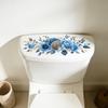 Autocollant pour abattant de WC Fleurs Autocollant Mural de Salle de Bain Adhésif DIY Imperméable Décalcomanies Florales pour Abattant de WC Décoration de Chasse d'Eau de Salle de Bain