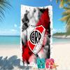 Beach Towel with Club Atlético River Plate Pattern - soft,absorbent,machine washable Lightweight&Modern,swimming,Travel Essentials