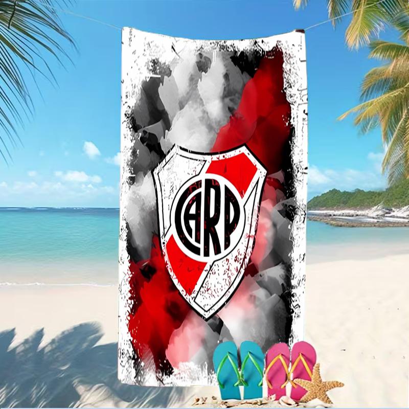 Beach Towel with Club Atlético River Plate Pattern - soft,absorbent,machine washable Lightweight&Modern,swimming,Travel Essentials