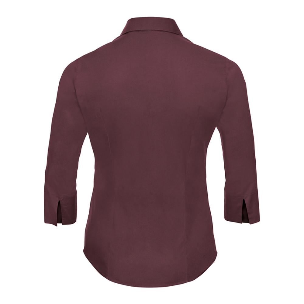 Russell Collection Womens/Ladies Stretch Fitted 3/4 Sleeve Shirt
