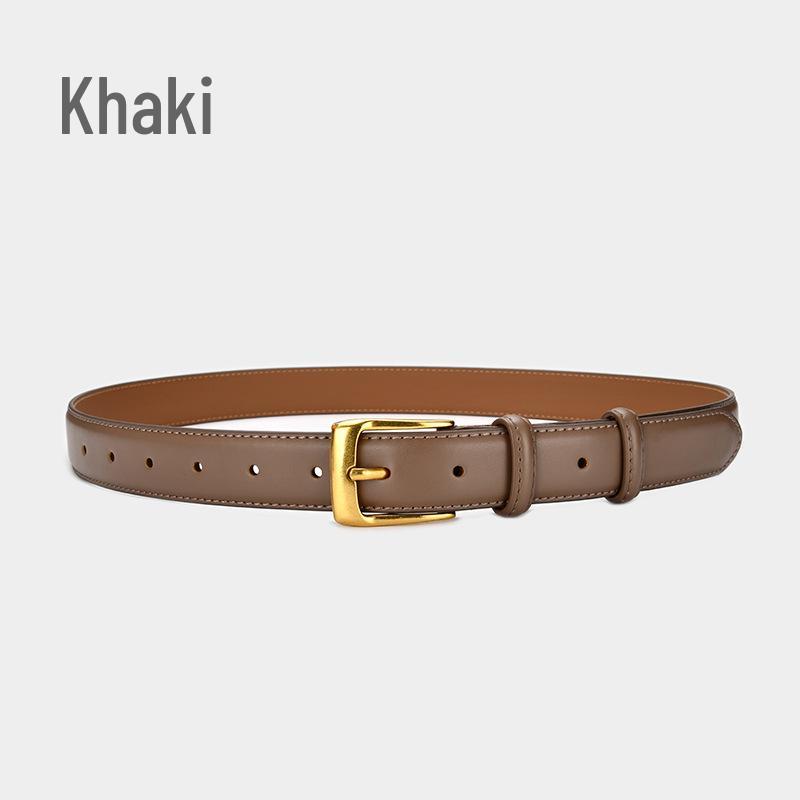 Women's Retro Cowhide Leather Belt - Casual, Versatile Multi-color Waist Belt