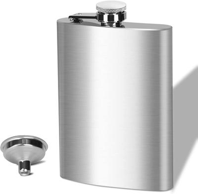 LMETJMA 1 4 5 6 7 8 9 10 oz Fiaschetta da Tasca in Acciaio Inossidabile con Imbuto Fiaschetta da Tasca Alcol Whisky Fiaschetta Tappo a Vite KC0139