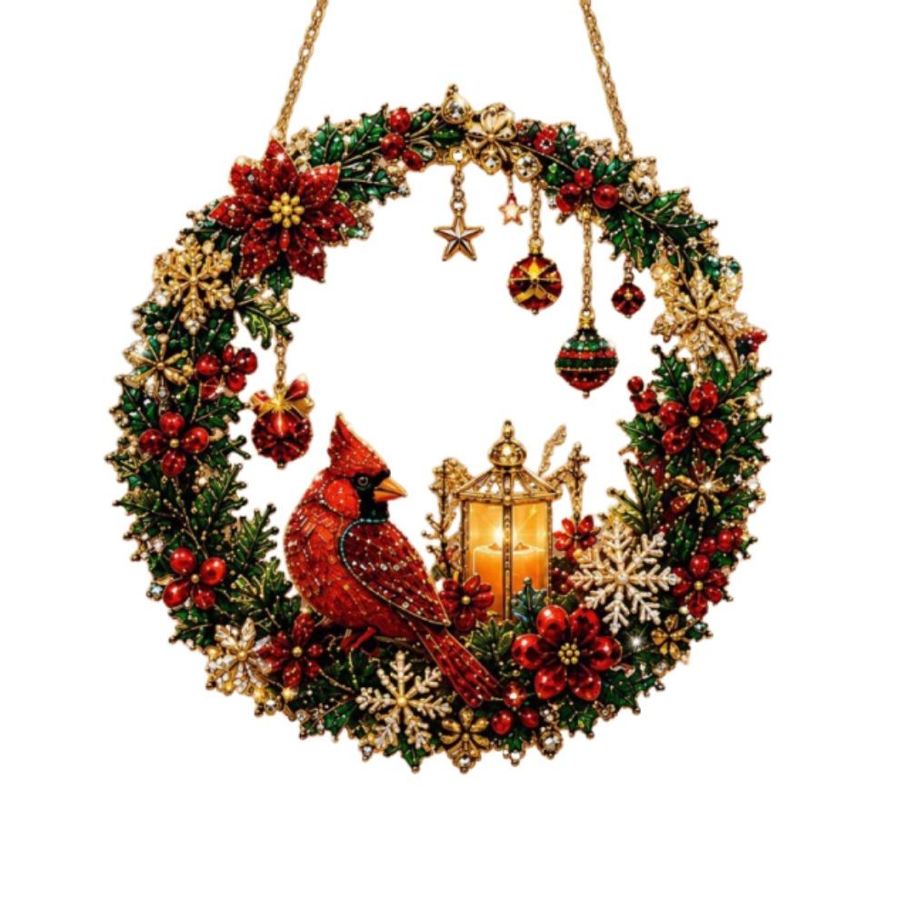 Acrylic Christmas Diamond Painting Kit Unfinished Christmas Tree DIY Diamond Painting Pendant Santa Reindeer Xmas Ornament Kit