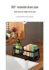 Countertop Kitchen Dish Rack with Sponge, Soap, and Brush Storage