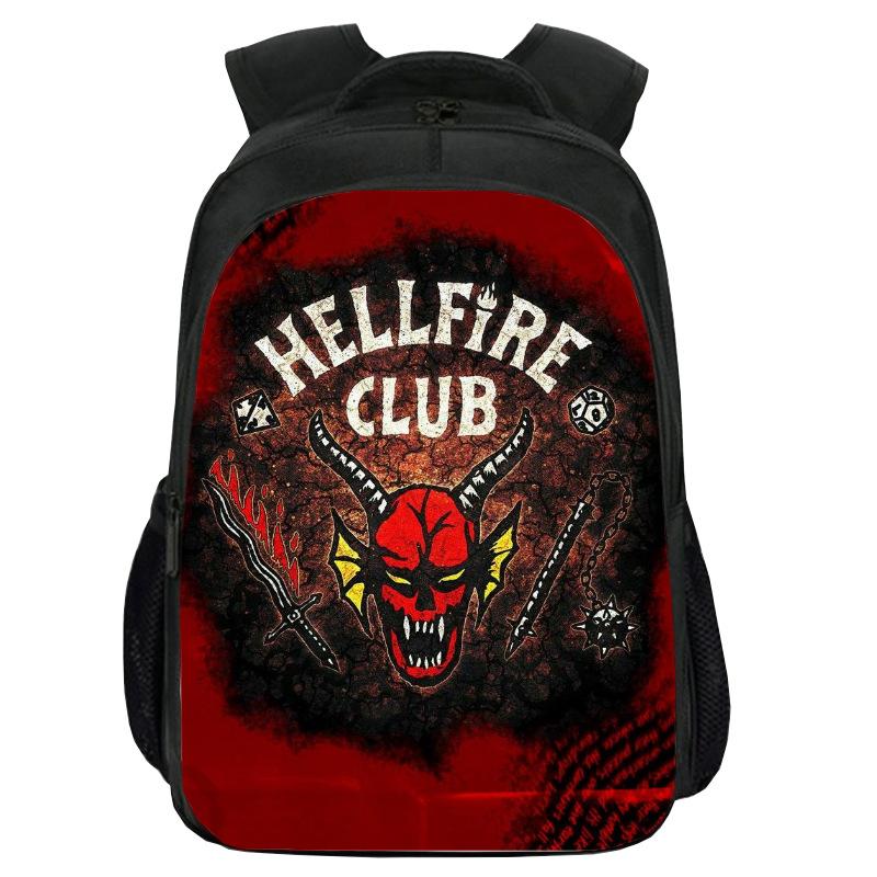 Printed Stranger Things Peripheral Double-Layer Schoolbag, Cartoon Stragner Things Student Computer Backpack