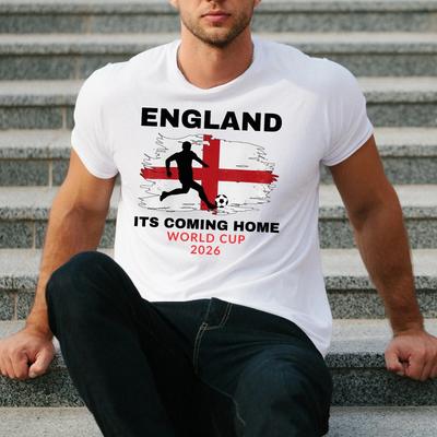 England 2026 Its Coming Home Football Fan T Shirt Soccer Graphic Tee