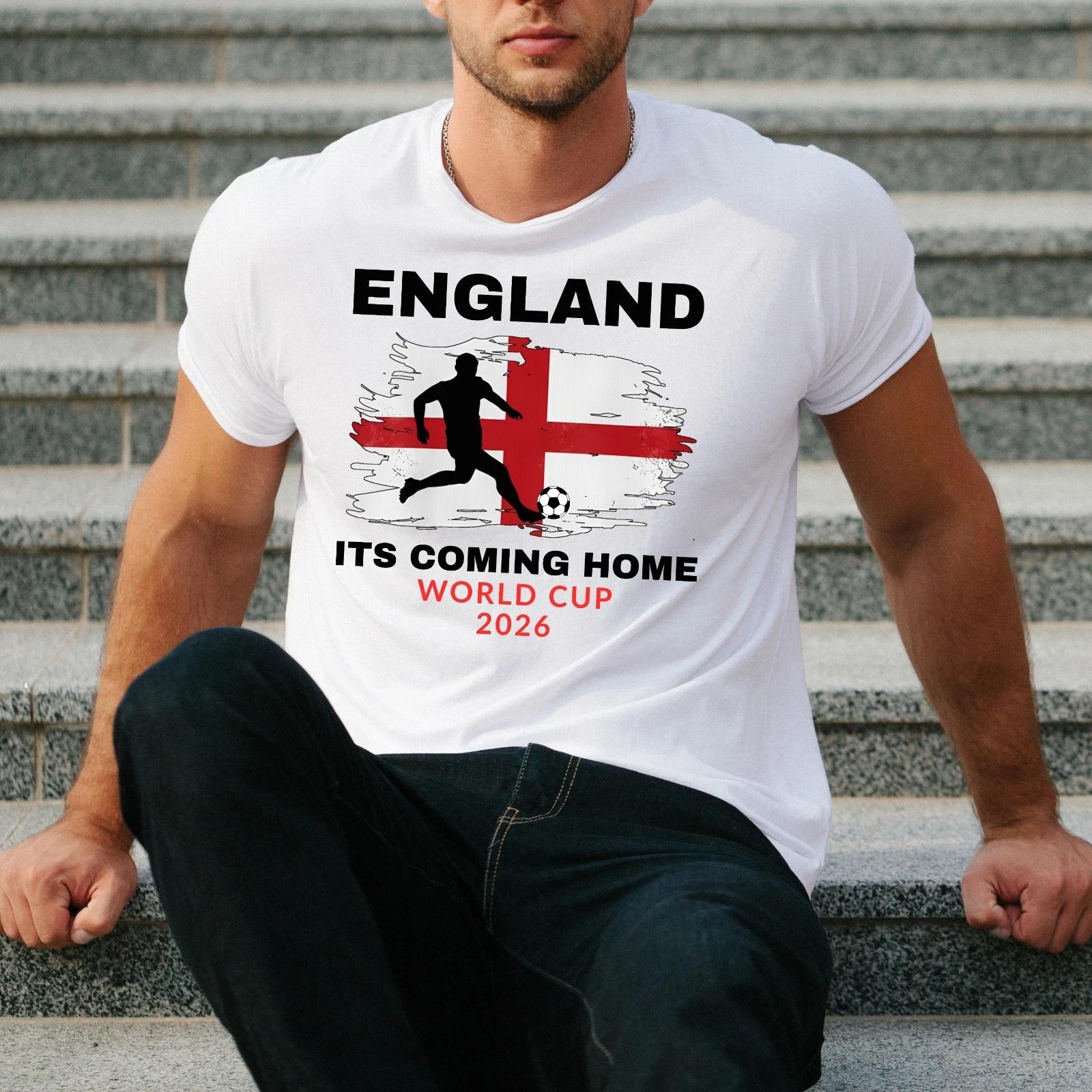 England 2026 Its Coming Home Football Fan T Shirt Soccer Graphic Tee L