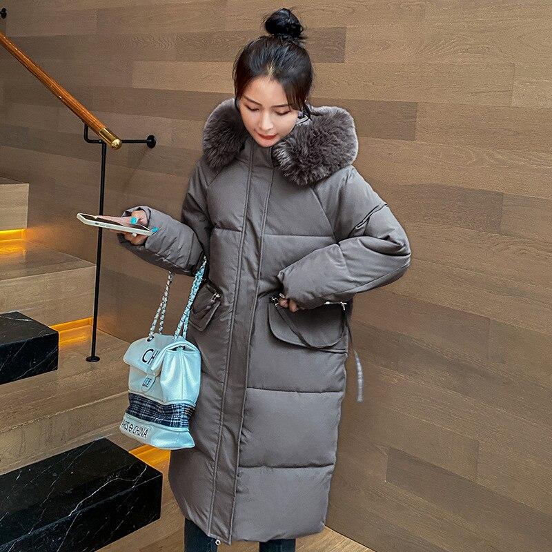 

Женское зимнее пальто с капюшоном из искусственного меха, воротник с большим карманом, длинное ветрозащитное теплое пальто, куртка-пуховик, парка с хлопковой подкладкой, пальто