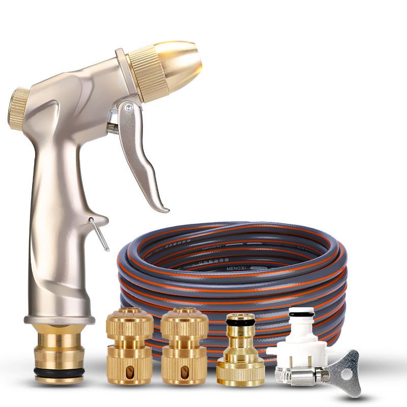 High-Pressure Car Wash & Garden Hose Nozzle with Brush - Multi-functional for Rinsing, Watering, and Cleaning.