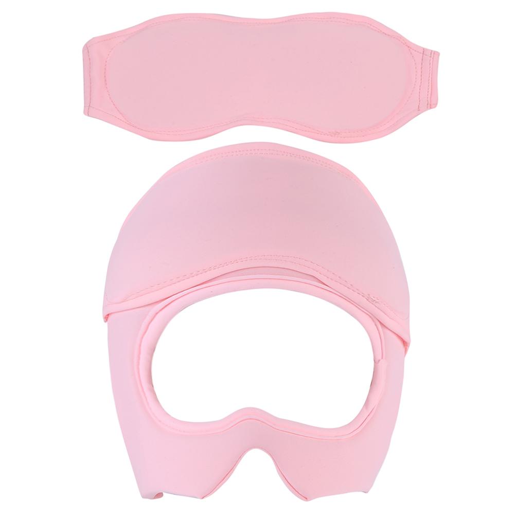 

Шапка для облегчения мигрени, шапка-компресс со льдом от головной боли на всю голову, шапка для тепловых процедур головы со съемной маской для глаз для расслабления головы розовый