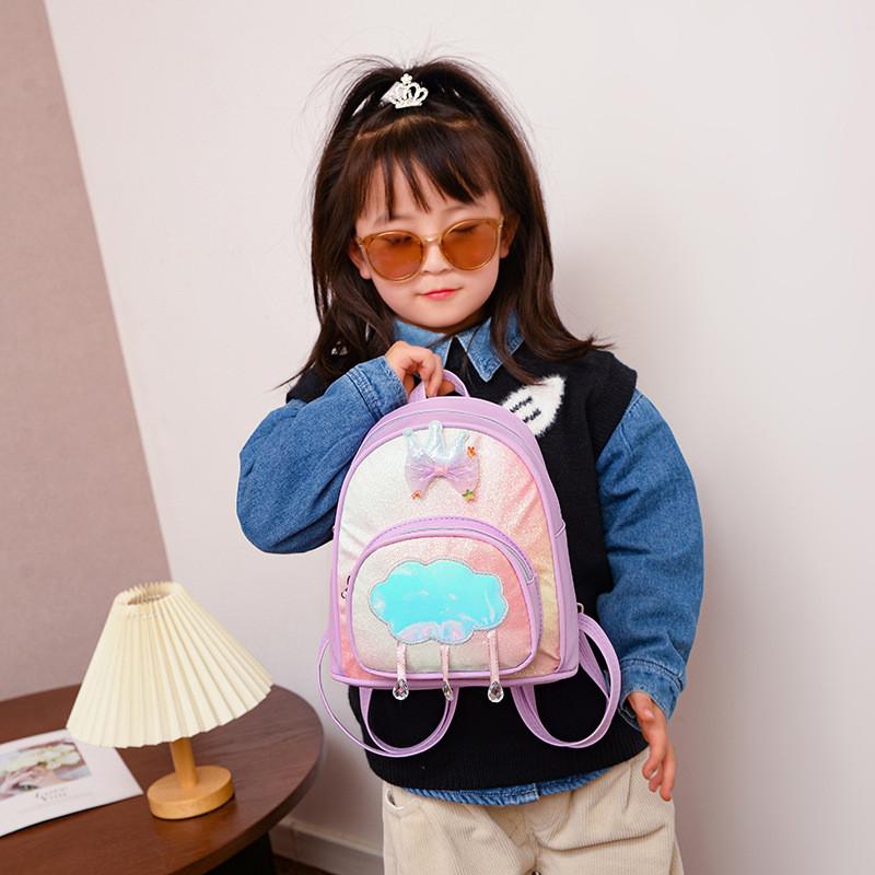 Lightweight And Cute Girls' Backpack With Bowknot For Kindergarten And School