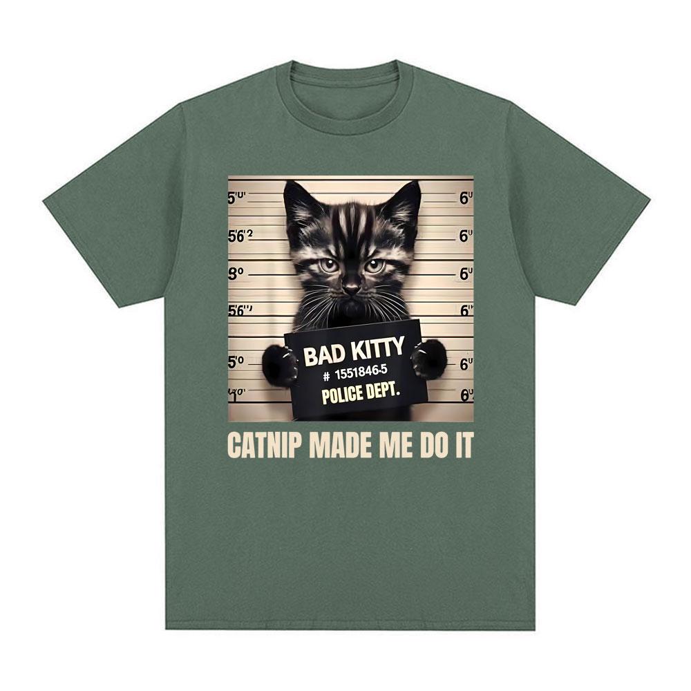 Mugshot for Cat Lover Cat Mom Cat Dad Graphic Tee Shirt Unisex Women Short Sleeve Cotton T Shirts Fashion Gothic T-shirt Streetwear