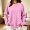 Damen Oversized Pullover mit Rundhalsausschnitt Lockerer Schnitt Lässiges Pulloveroberteil für Frühling und Herbst