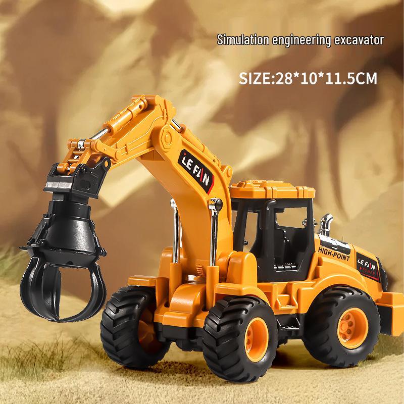 Eylemsizlik Mühendislik Aracı için Damperli Kova ve Forklift Durdurma Arabası Modeli ile Çocuk İtmeli Ekskavatör Oyuncağı.