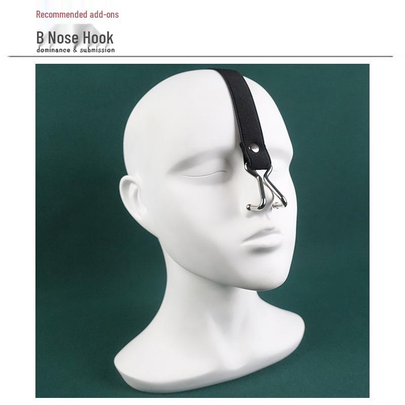 Nose Hook Headgear for Facial Domination BDSM Toy
