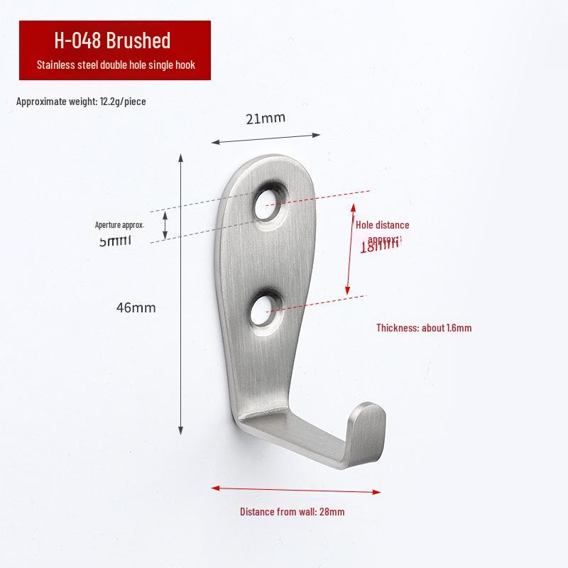 Stainless Steel Mini Single Clothes Hook for Wall