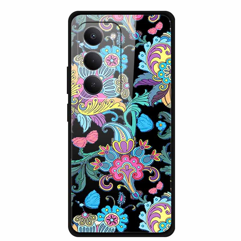 Glas-Rückseite für Xiaomi Redmi 15 4G Cartoon Niedlich Weicher Stoßfänger Harte Gehärtete Glas Hülle für Xiaomi Redmi 15 5G Hülle 6,9" Schale