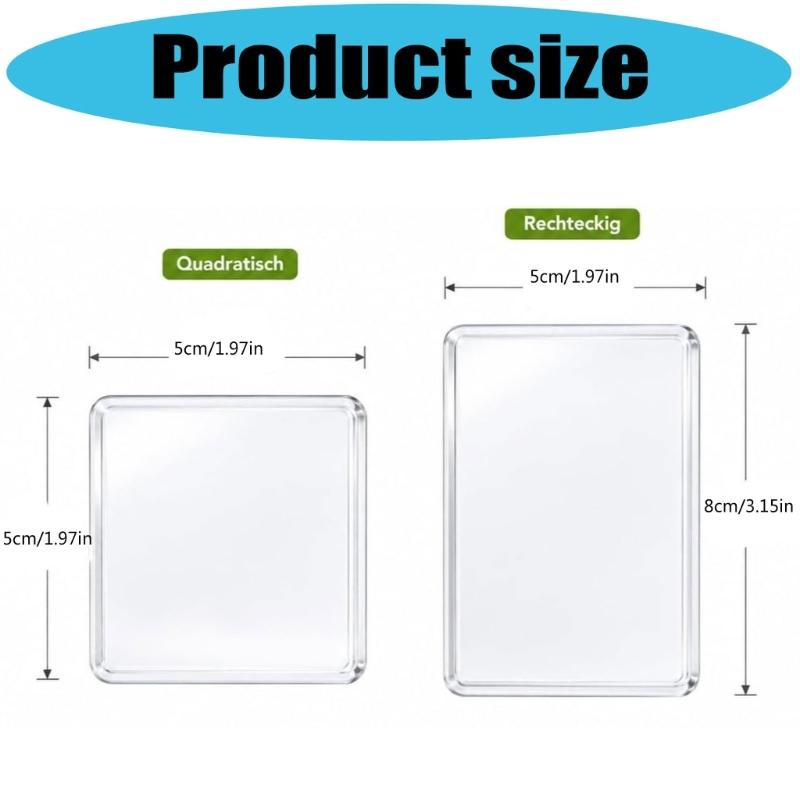 25-teiliges magnetisches Bilderrahmen-Set mit klarem Acryl-Panel, quadratische und rechteckige Foto-Magnete für Kühlschränke und Whiteboards