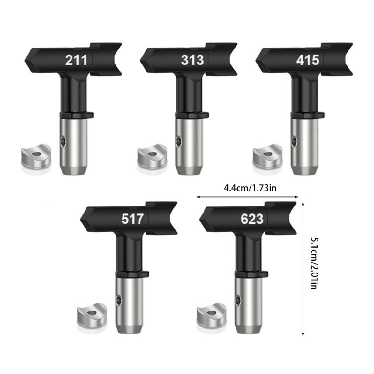 Professional Paint Sprayer Nozzles Set of 5 Sprayer Tip Tool Freely Replacement Fit Major Airless Paint Sprayers