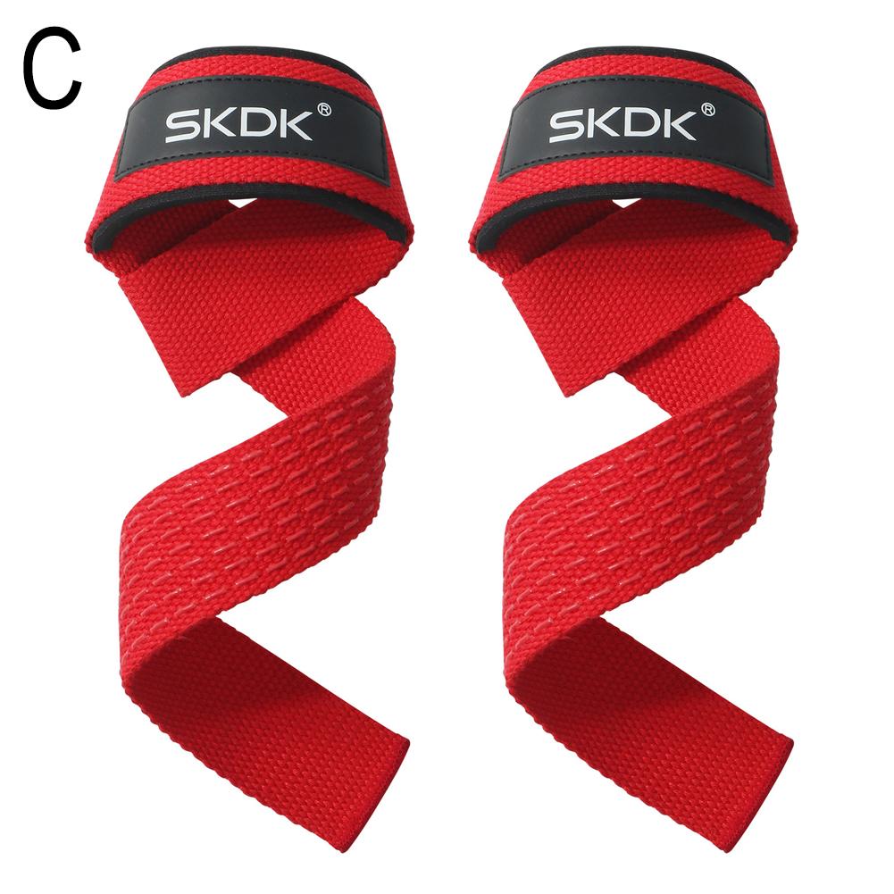 1 Pair Wrist Lifting Straps Gym Weightlifting Deadlift Strap Cotton Hard Pull Grip Band with Neoprene Padded & Non-Slip Silicone